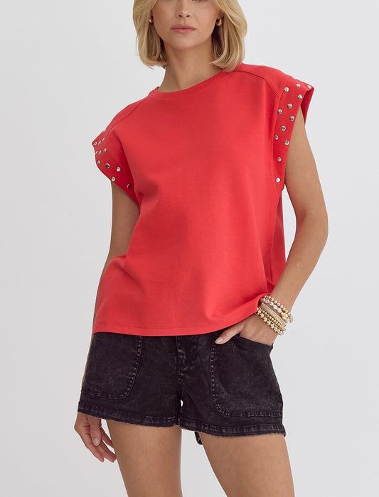 Red Top w. Studs